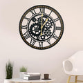 24 Inch Wall Clock, Gear Clock, Silent Non Ticking, Battery Operated Large Wall Clocks for Living Room Decor, Kitchen, Office (Vintage Industrial Steampunk)