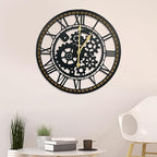 24 Inch Wall Clock, Gear Clock, Silent Non Ticking, Battery Operated Large Wall Clocks for Living Room Decor, Kitchen, Office (Vintage Industrial Steampunk)