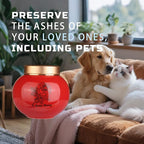 Ceramic Small Urn for Human Ashes Keepsake Mini Decorative Urn with Metal Threaded Lid Secure Seal for Adult or Pet Ashes - Red