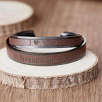 AW BRIDAL Anniversary Engagement Gifts Valentines Day Gifts, Unique Wedding Gift for Couple Matching Couple Bracelets Stainless Steel & Leather Cuff Bracelets for Women/Men, Brown