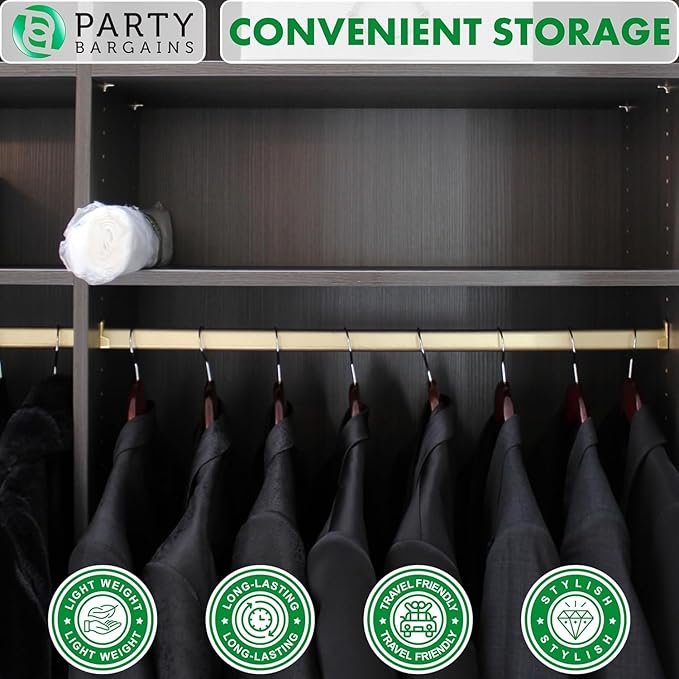 Party Bargains 60x24 Inch Clear Plastic Garment Bags, 100 Pack