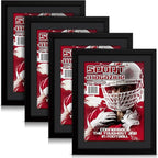 Geetery 4 Pcs Sports Magazine Frame for Wall Fits Measuring 8.5 x 11.25" Magazine Display Frame with Installed Hangers and Core Matting Plastic Comic Book Frames for Wall Hanging(Black , Black Mat)