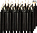 Set of 40 Black Candles – Spell Chime Candles for Halloween, Rituals, Prayer, Birthdays, Meditation, Altar - 4 Inch Tall, Unscented