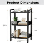 3-Tier Book Shelf, Bookcase with a Back Panel, Storage Shelves for Bedroom, Living Room & Home Storage (Black)