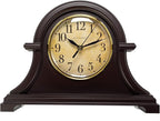 Park Madison Vintage Table Clock Series Mantel Clock,12.5 Inch, Silent Analog Quartz Movement, Mahogany Color (13798)
