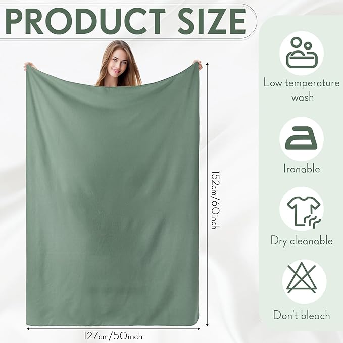 Shimeyao 24 Packs Fleece Throw Blanket Soft Warm Lightweight Fleece Blanket Cozy Throw Bulk for Home Bed Couch Sofa Office Wedding Gifts Suitable for Seasons, 50 x 60 Inches(Gray Green)