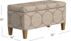 HomePop Drake Large Decorative Storage Bench -Brown Medallion