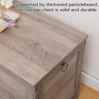 HOOBRO Toy Box, Retro Wooden Look Storage Chest with Safety Hinge, Entryway Storage Bench Supports 220 lb, 39.4 x 15.7 x 18.9 Inches Toy Chest Organizer, Easy Assembly (Greige) BG100CW01