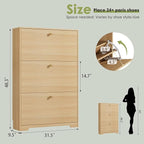 Nicetree Shoe Storage Cabinet, Slim Shoe Cabinet, Hidden Shoe Rack Cabinet, Shoe Storage Cabinet for Entryway, Hallway, Foryer, Natural Oak
