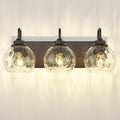 zeyu Bathroom Light Fixtures, 3-Light Bathroom Vanity Light, 20 Inch Modern Wall Sconces with Water Ripple Globe Shade, Oil Rubbed Bronze Finish, ZSL72BG-3W ORB-WG