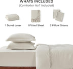 Bedsure Duvet Cover King Size with Fitted Sheet - 4 Pieces Prewashed Polyester Extra Soft Bedding Set, Includes 1 Duvet Cover 104''x90'' with Zipper Closure, 2 Pillow Shams, 1 Fitted Sheet, Linen