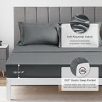 Love's cabin Full Comforter Set Dark Grey, 7 Pieces Full Bed in a Bag, All Season Bedding Sets with 1 Comforter, 1 Flat Sheet, 1 Fitted Sheet, 2 Pillowcase and 2 Pillow Sham