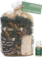 Claire Burke Fresh Royal Fir Potpourri Bag and Oil Set, Winter Forest Scent for Home, 64 oz