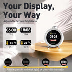 MOMILLA Alarm Clock for Heavy Sleepers, Colorful Screen Temperature, Loud 7-Day Programmable 4 Alarms, Small Clocks Bedrooms for Kids Adults Boys Girls, Easy to Set, Digital White Noise, Hourly Chime