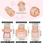 Double Sided Vintage Ribbed Taper Glass Candle Holders,Tea Candle Holder for Table Centerpieces, Wedding Decorations and Dinner Parties (Orange Pink, 6 PCS)
