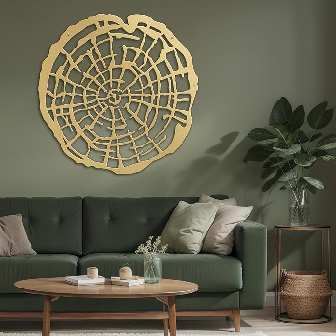 SIGNLEADER Metal Wall Art Decor Botanical Leaf Modern Abstract Wall Sculpture Hangings Home Decoration for Living Room, Bedroom, Bathroom, Kitchen, Outdoor - 30" Gold