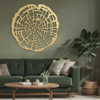 SIGNLEADER Metal Wall Art Decor Wood Rings of Tree Minimalist Modern Abstract Wall Sculpture Hangings Home Decoration for Living Room, Bedroom, Bathroom, Kitchen, Outdoor - 18" Gold