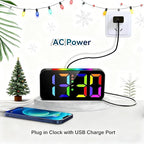 Loud Alarm Clocks for Bedrooms Heavy Sleepers, Plug-in Digital Bedside Clock with Night Light, Large Display, Dual Alarm, Snooze, Dimmable for Kids Teens Boys Girls