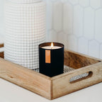 Calyan Wax Co. Cedar & Tobacco Scented Candle - 75 Hour Burn - Luxury Non Toxic Soy Wax Candles - Long Lasting Black Tumbler Jar Candle for Home - 10.2oz