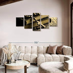 Elephant Stock Bible And Cross Wall Art Multi Piece Canvas - 5 Panel Christian Pictures Decor - Digital Design Canvas Print - Christian Wall Decor - 80" X 36"