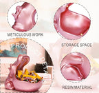 Hippo Statue, Hippo Resin Furniture Ornament Sculpture, Suitable for Home Decor, Desktop Hippo Candy Bowl, Entryway Table Storage Vessel, Storage Box (Pink)