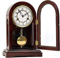 Wooden Pendulum Mantel Clock with Westminster Chimes Mechanical Table Clock for Living Room, Office, Home Decor, Brown