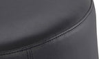 ZURI Modern Artos Round Ottoman in Black Leatherette