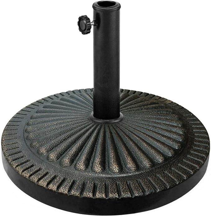 Giantex 31.5 lbs Patio Market Umbrella Base, Heavy Duty Cast Iron Resin Outdoor Stand, Vintage Garden Umbrella Holder, Umbrella Holder for Deck Porch Lawn Garden