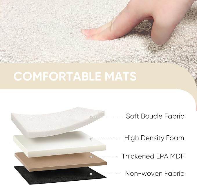 PINPLUS Round Storage Ottoman Cube Footrest - Versatile Boucle & Faux Teddy Fur Stool with Hidden Compartment for Living Room, Dorm, Bedroom White, 15"x15"x13.2"