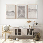 CHDITB Modern Abstract Canvas Wall Art, Neutral Framed Art Prints, Black Beige Large Wall Painting, Geometric Line Textured Minimalist Wall Decor For Living Room Bedroom Dining Room Office 24"x36"x3