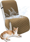 Recliner Sofa Covers 100% Waterproof Velvet L Shape Recliner Couch Covers for Dogs Pets Washable Anti Slip 1 Additional Couch Cover for Reclining Couch (Additional Seat, Light Tan)