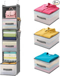 6-Tier Hanging Closet Organizer with Drawers and Side Pockets – Versatile Closet Storage for Shoes, Hats, Belts, and Purses