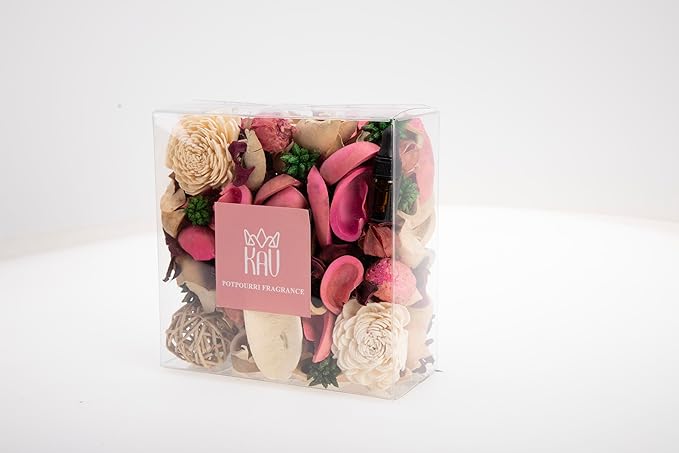 KAV Potpourri Bowl Filler, Spring Pot pourri Dried Flower Vase Fill Mix, Home Decor Scented Dry Petal Popori, Roses and Garden Scents, Natural Flower Home Fragrance 14 oz (Pretty Pink)