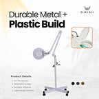UV Magnifying Lamp with Glass Lens,120 LED Beads | 24W Professional Light | Adjustable Metal Arm | 6500K Daylight Color Temperature | Black/White |Perfect for Beauty, Crafting Repairs