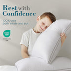 viewstar Bed Pillows Standard Size Set of 2, Hotel Cooling Down Alternative Gusseted Pillows for Side, Back, or Stomach Sleepers, White