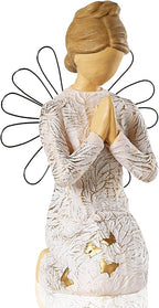 Sympathy Angel Figurines for Loss of Loved Ones Angel Statues Home Decor Serenity Prayer Gifts for Women Resin Sculpted Hand-Painted Figure Bereavement Gift Praying Hands Statue