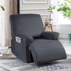 TAOCOCO Recliner Chair Covers 4-Pieces for Oversized Recliner, Stretch Recliner Slipcover for Large Recliners Washable Polyester Soft Fabric Furniture Protector (Oversized Recliner, Dark Gray)