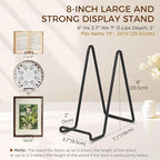 Plate Holder Easel Display Stand - 8 inch Metal Plate Stands for Display - Tabletop Picture Stand - Black Iron Easels for Display Pictures | Photo Frames | Book | Decorative Plates | Plaque - 2 Pack