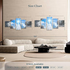 Elephant Stock Stairway To Jesus Christ Wall Art Multi Piece Canvas - 5 Panel Christian Pictures Decor - Digital Design Canvas Print - Christian Wall Decor - 74" X 34"