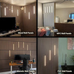 HAMRVL Black LED Recessed Lighting Kit - 6 PCS 16-Inch 3000k Dimmable Warm White LED Lights with Touch Switch, Wall Panel Light for Wood Slat Wall Panels, Headboards, Stairs, Under Cabinet, Home Decor