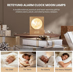 Sunrise Alarm Clocks for Heavy Sleepers,Rotatable Moon Light with Gentle Wake-Up,Clock Night Lamp for Bedrooms - Snooze,10 Light Effects,10 Nature Sounds,15 Ringtones for Adults,Kids,Nursery