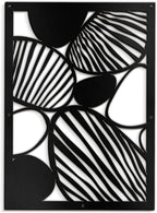 SIGNLEADER Metal Wall Art Decor Abstract Geometric Shapes Minimalist Modern Abstract Wall Sculpture Hangings Home Decoration for Living Room, Bedroom, Bathroom, Kitchen, Outdoor - 36" Black
