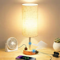 Bedside Table Lamp, High-Sensitivity Touch, 3-Level Dimmable Nightstand Lamp with AC Outlet | USB | and USB-C, Ideal Desk Lamp for Bedside, Bedroom, Reading, Living Room(LED Bulb) (Warm)