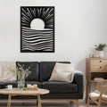SIGNLEADER Metal Wall Art Decor Moons in Landscape Minimalist Modern Abstract Wall Sculpture Hangings Home Decoration for Living Room, Bedroom, Bathroom, Kitchen, Outdoor - 30" Black