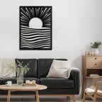 SIGNLEADER Metal Wall Art Decor Moons in Landscape Minimalist Modern Abstract Wall Sculpture Hangings Home Decoration for Living Room, Bedroom, Bathroom, Kitchen, Outdoor - 30" Black