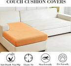 Sofa Covers Couch Covers for Sofa Pet Friendly Couch Cushion Covers Universal Sofa Covers Washable Stretch Slipcovers for Sectional Sofa (Texture Orange,Chaise Cover)