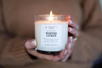 PERIPETI Home Winter Citrus Scented Candle, Classic Wick – 8.5oz Natural Soy Wax for Energizing Aromatherapy, Long-Lasting Burn