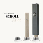 SURI Small Mezuzahs – 3.8 Inch Gray Aluminum Jewish Door Mezuza Cover with Printed Scroll Set, Contemporary Shin Design, Fits a 3 Inch Scroll, Self-Stick Adhesive, Gift Box Included