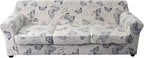 KRFOONN 4 Piece Stretch Sofa Couch Covers for 3 Cushion Couches Printed Sofa Slipcover with 3 Separate Seat Cushion Covers Washable Sofa Slip Covers Furniture Protector for Pets Kids (Large, 04)