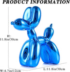 Balloon Dog Sculpture Modern Home Decor Collectible Figurines Funky Statues for Bedroom Trendy Animal Decor for Coffee Table Living Room Decor, 11.8*11.8*4.7inch, Blue